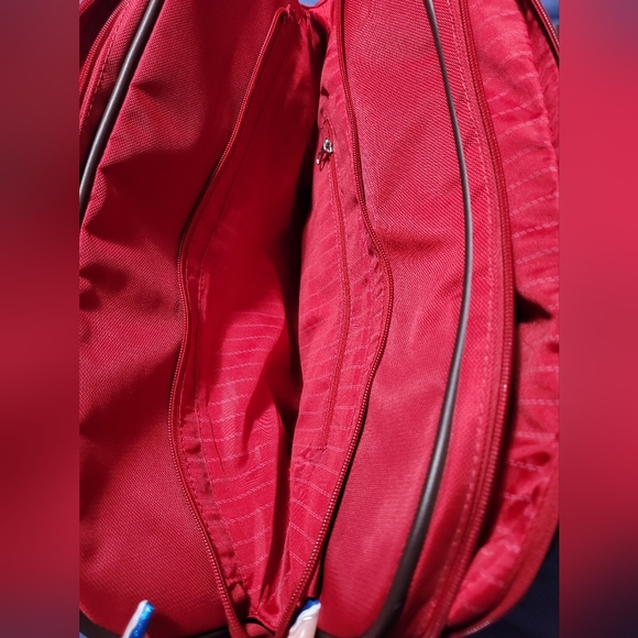 Chaps Dark Red Travel Carry On multiple zip components - Picture 2 of 8